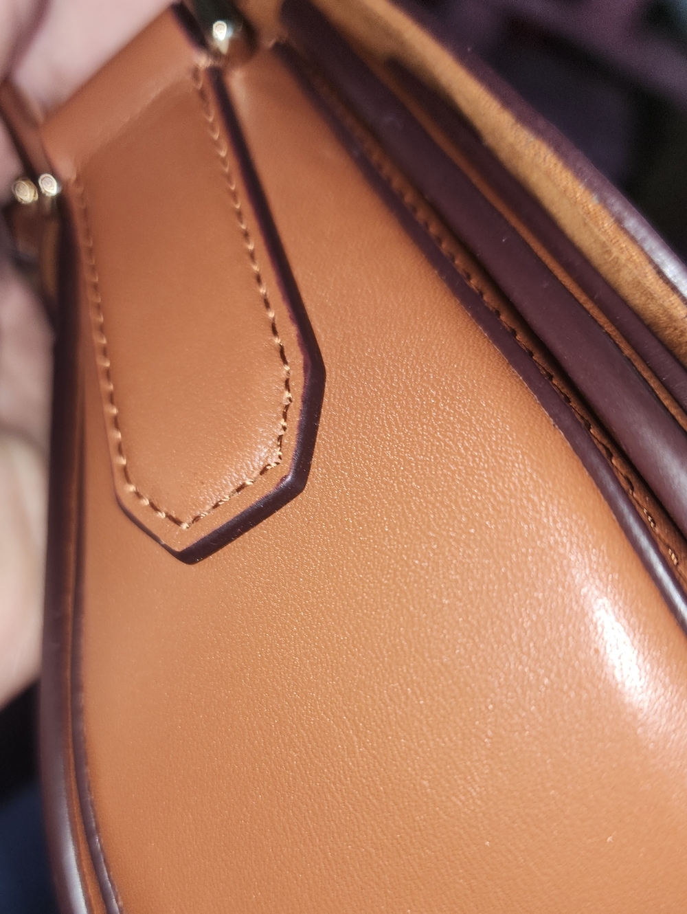 Cole Haan Brown Caramel Leather Signature Crossbody Purse Gold Hardware - Picture 14 of 16